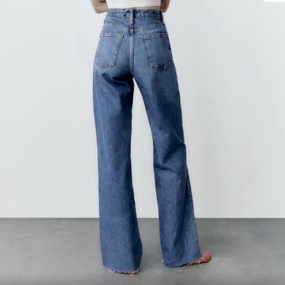 Zara Blue Flare & Wide Leg Jeans - Picture 2 of 5